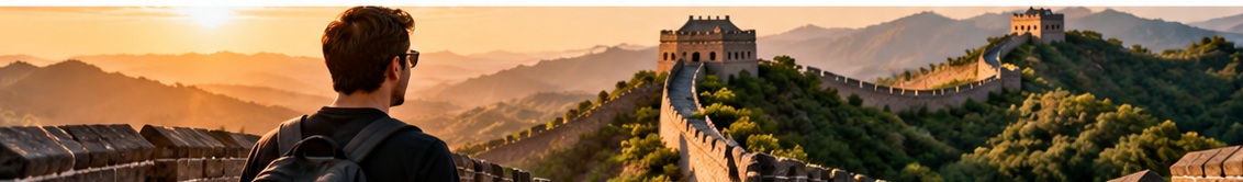 Panorama urbano chinês ao entardecer, inspiração para explorar cultura e destinos